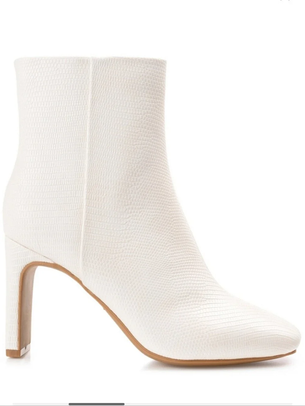 Journee Collection NEW IN BOX White Square Toe Lizard Print Booties Size 9.5 Wms